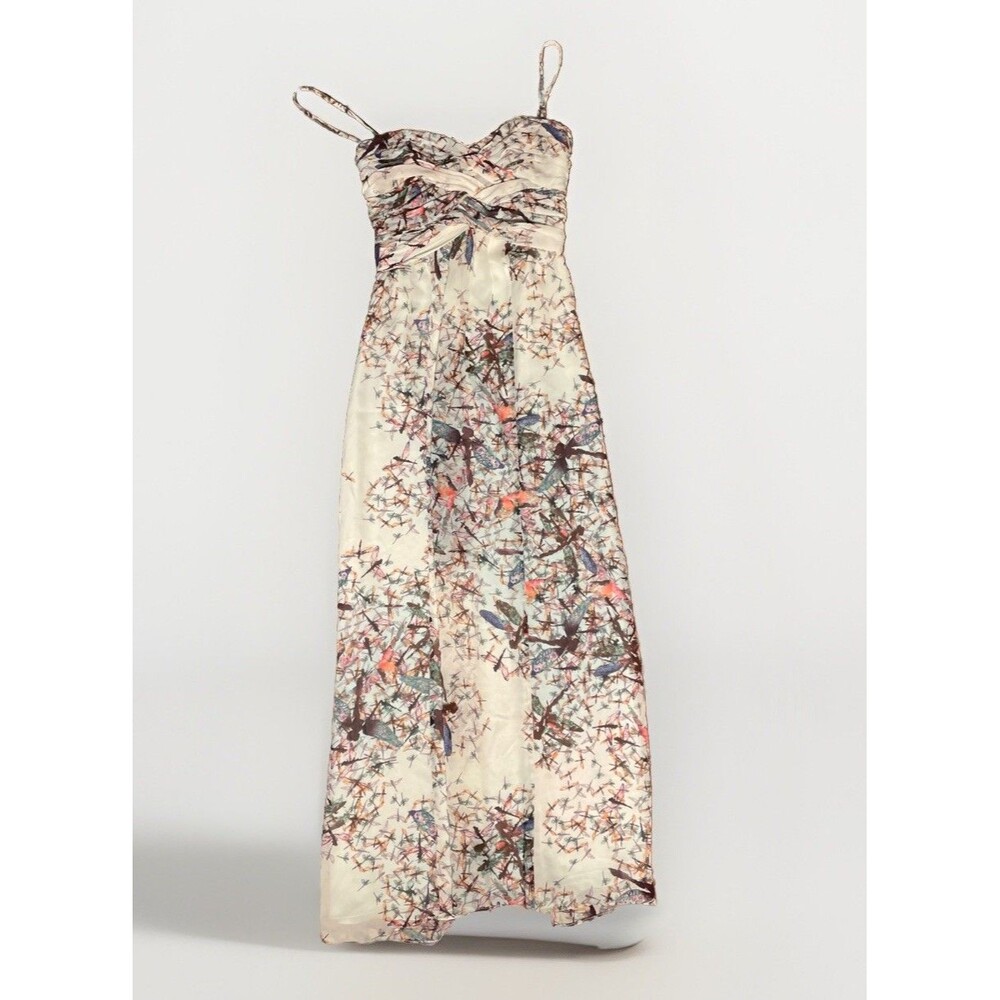 Ted Baker Elta Floral Dragonfly Print Maxi Dress Sz 1 (US 4) Derby wedding guest